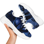 Blue Viking God Odin And Crow Print White Chunky Shoes