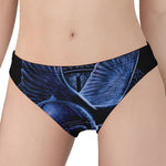 Blue Viking God Odin And Crow Print Women's Panties