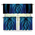 Blue Viking Norse God Odin Print 3 Piece Kitchen Curtains