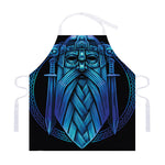 Blue Viking Norse God Odin Print Adjustable Apron