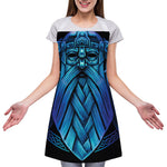 Blue Viking Norse God Odin Print Adjustable Apron