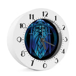 Blue Viking Norse God Odin Print Alarm Clock