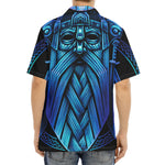 Blue Viking Norse God Odin Print Aloha Shirt