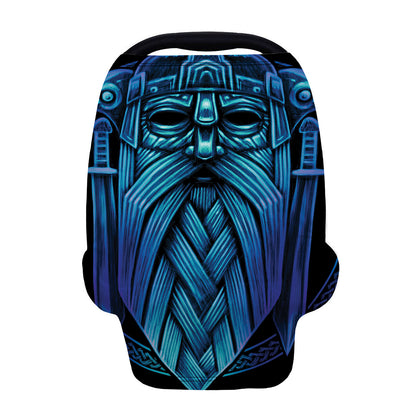 Blue Viking Norse God Odin Print Baby Seat Cover