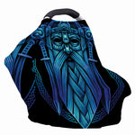Blue Viking Norse God Odin Print Baby Seat Cover