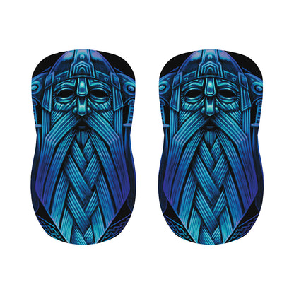 Blue Viking Norse God Odin Print Bar Stool Covers
