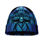 Blue Viking Norse God Odin Print Beanie