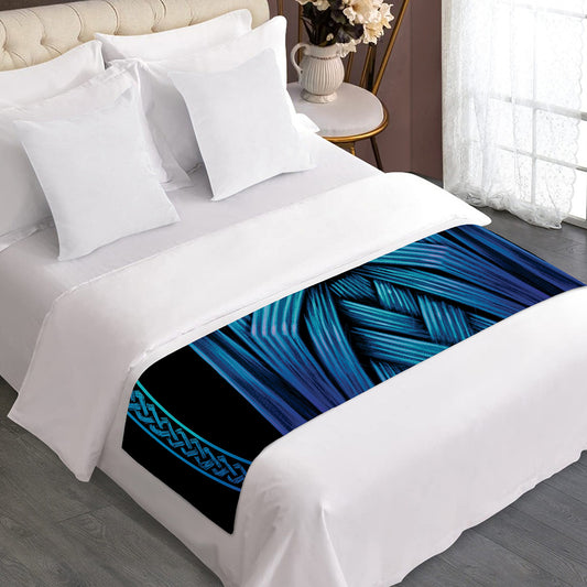 Blue Viking Norse God Odin Print Bed Runner