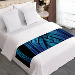 Blue Viking Norse God Odin Print Bed Runner