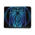 Blue Viking Norse God Odin Print Bifold Wallet