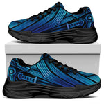 Blue Viking Norse God Odin Print Black Chunky Shoes