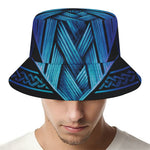 Blue Viking Norse God Odin Print Bucket Hat