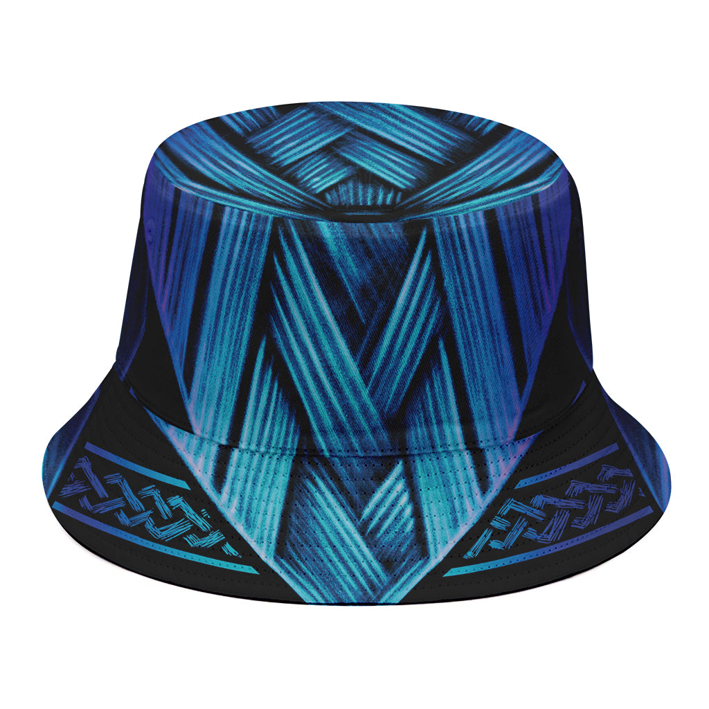 Blue Viking Norse God Odin Print Bucket Hat