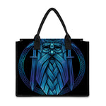 Blue Viking Norse God Odin Print Canvas Tote Bag