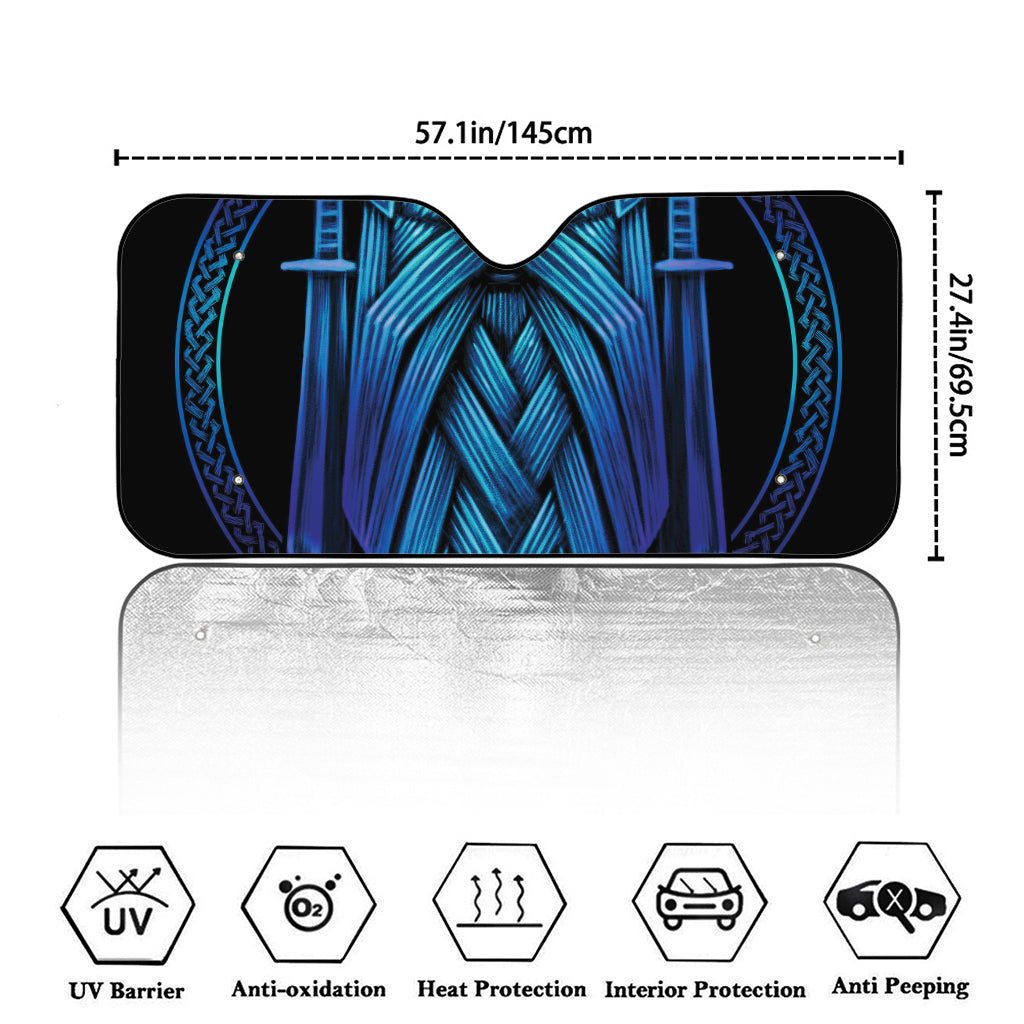 Blue Viking Norse God Odin Print Car Windshield Sun Shade
