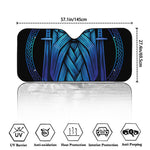 Blue Viking Norse God Odin Print Car Windshield Sun Shade
