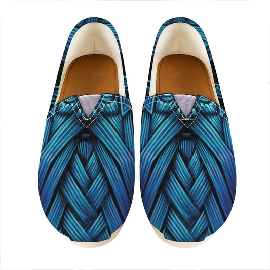 Blue Viking Norse God Odin Print Casual Shoes
