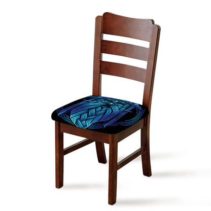 Blue Viking Norse God Odin Print Chair Cushion Cover
