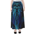 Blue Viking Norse God Odin Print Chiffon Maxi Skirt