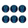 Blue Viking Norse God Odin Print Coaster Set