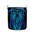 Blue Viking Norse God Odin Print Collapsible Laundry Basket