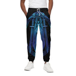 Blue Viking Norse God Odin Print Cotton Pants