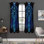 Blue Viking Norse God Odin Print Curtain