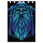 Blue Viking Norse God Odin Print Curtain