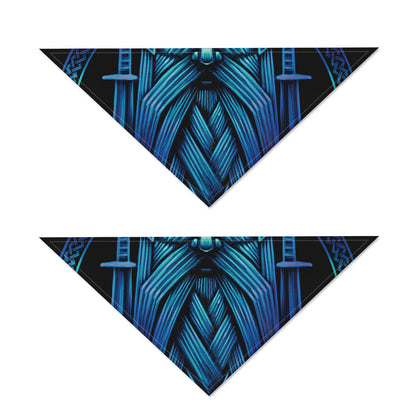 Blue Viking Norse God Odin Print Dog Bandana