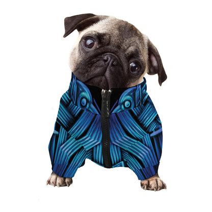 Blue Viking Norse God Odin Print Dog Zip Up Jacket