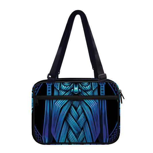 Blue Viking Norse God Odin Print Double Strap Bible Bag