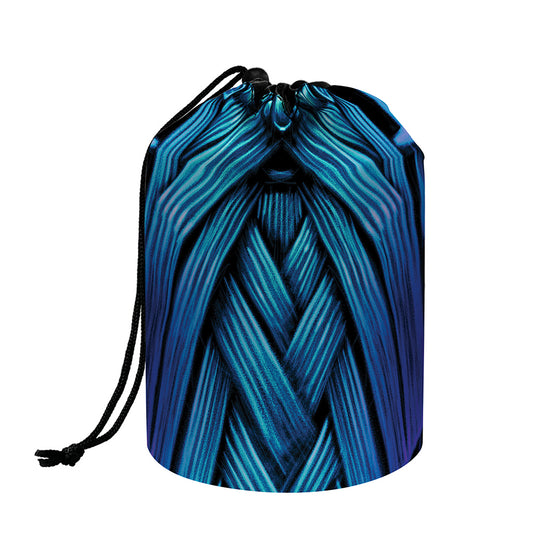Blue Viking Norse God Odin Print Drawstring Makeup Bag