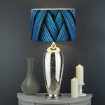 Blue Viking Norse God Odin Print Drum Lamp Shade