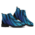 Blue Viking Norse God Odin Print Flat Ankle Boots
