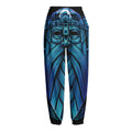 Blue Viking Norse God Odin Print Fleece Lined Knit Pants