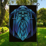 Blue Viking Norse God Odin Print Garden Flag