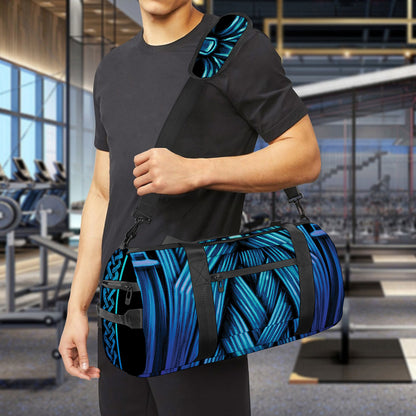 Blue Viking Norse God Odin Print Gym Bag