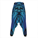 Blue Viking Norse God Odin Print Hammer Pants