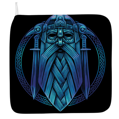 Blue Viking Norse God Odin Print Hand Towel
