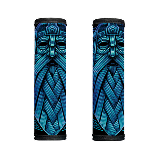 Blue Viking Norse God Odin Print Handle Covers