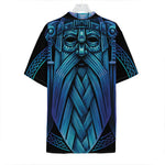 Blue Viking Norse God Odin Print Hawaiian Shirt