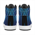 Blue Viking Norse God Odin Print High Top Leather Sneakers