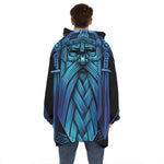 Blue Viking Norse God Odin Print Hoodie Blanket