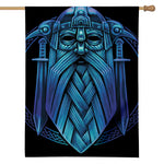 Blue Viking Norse God Odin Print House Flag