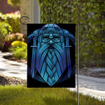 Blue Viking Norse God Odin Print House Flag