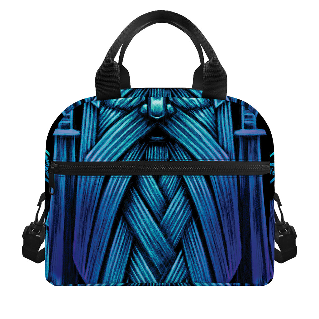 Blue Viking Norse God Odin Print Insulated Lunch Bag