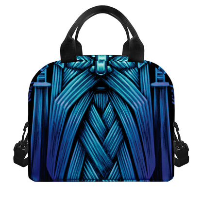 Blue Viking Norse God Odin Print Insulated Lunch Bag