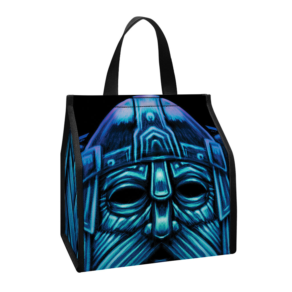 Blue Viking Norse God Odin Print Insulated Lunch Tote