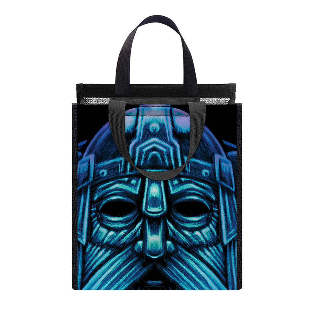 Blue Viking Norse God Odin Print Insulated Lunch Tote