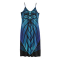 Blue Viking Norse God Odin Print Jersey Midi Cami Dress